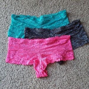 Valentina Lace Boyshort Panties - Teal
